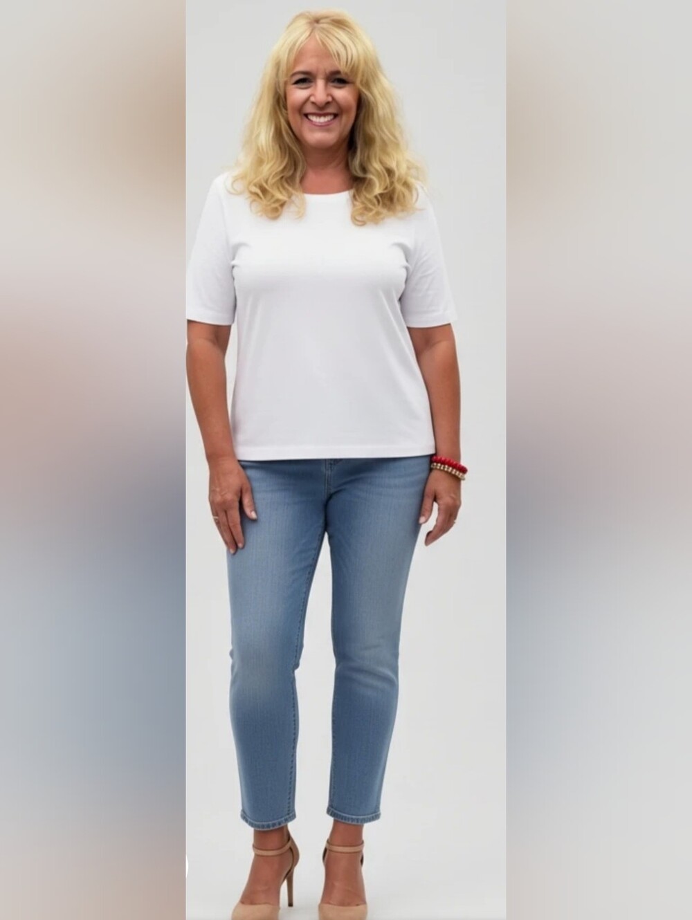 Chicos Short Sleeve White Cotton Top Size (1) Med 8/10 In Excellent Shape
